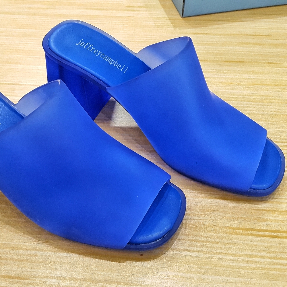 NEW Jeffrey Campbell Size 7 Blue Jelly Heels